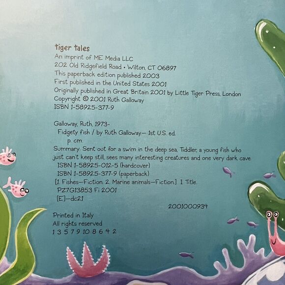 Set Of 2 Childrens Story Books Hardcover Pin and Pong and Fidgety Fish - Picture 7 of 9